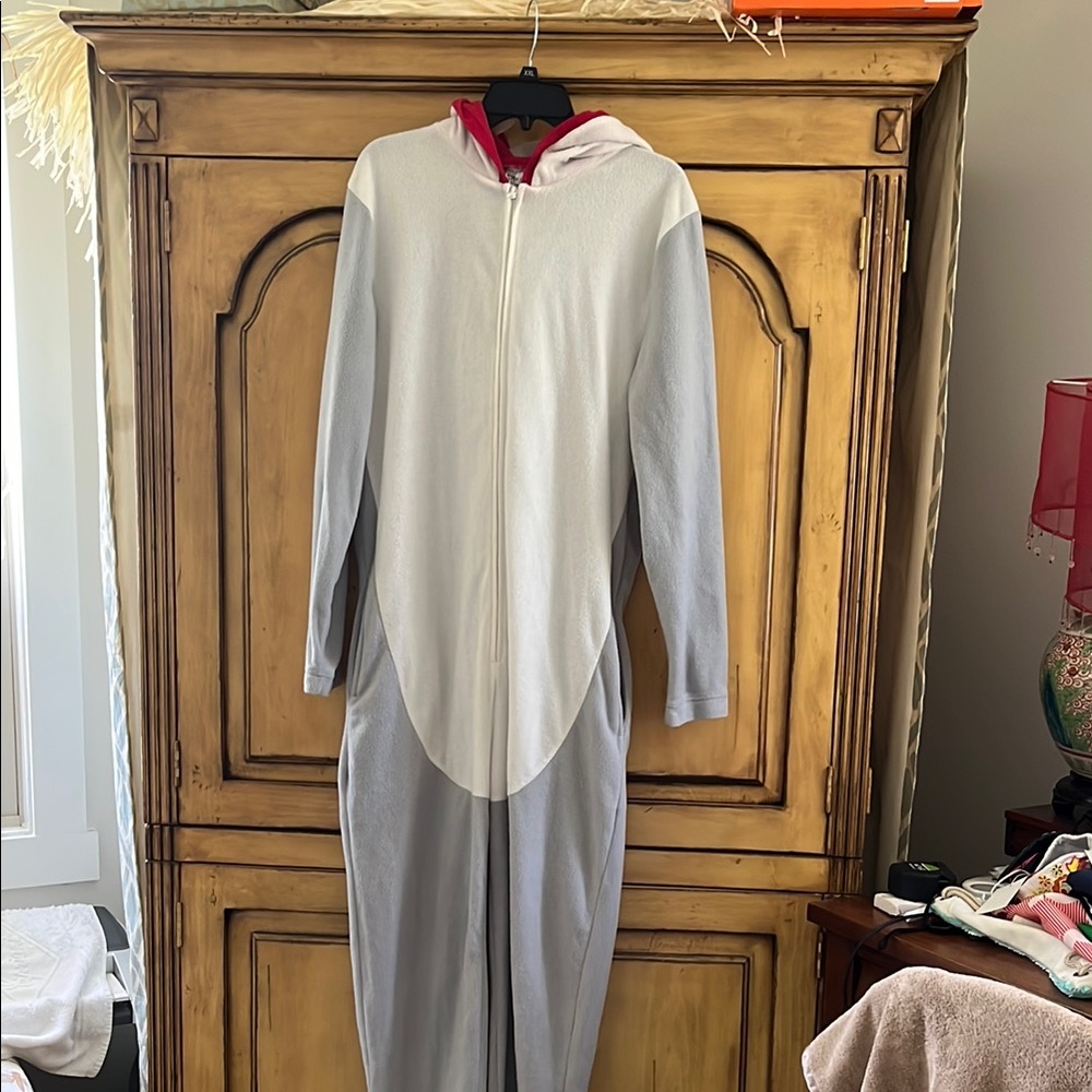 Cozy Gray Hooded Pajama Onesie